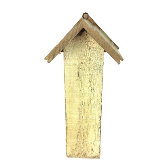 Rustic Wooden Birdhouse Tall & Narrow Design Distressed Finish Farmhouse Style - Picture 4 of 8